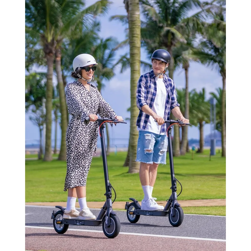 Scooter elétrico com sinais de giro, sistema de travagem dupla, alcance 19,9 milhas, 18 MPH, motor 350W, pneus de suporte interno 10"