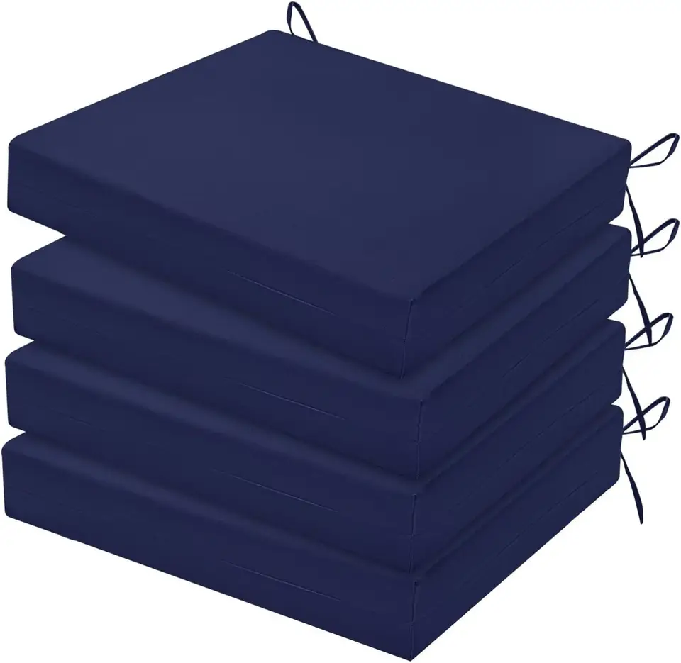 Navy Outdoor Chair Cushions Set of Four