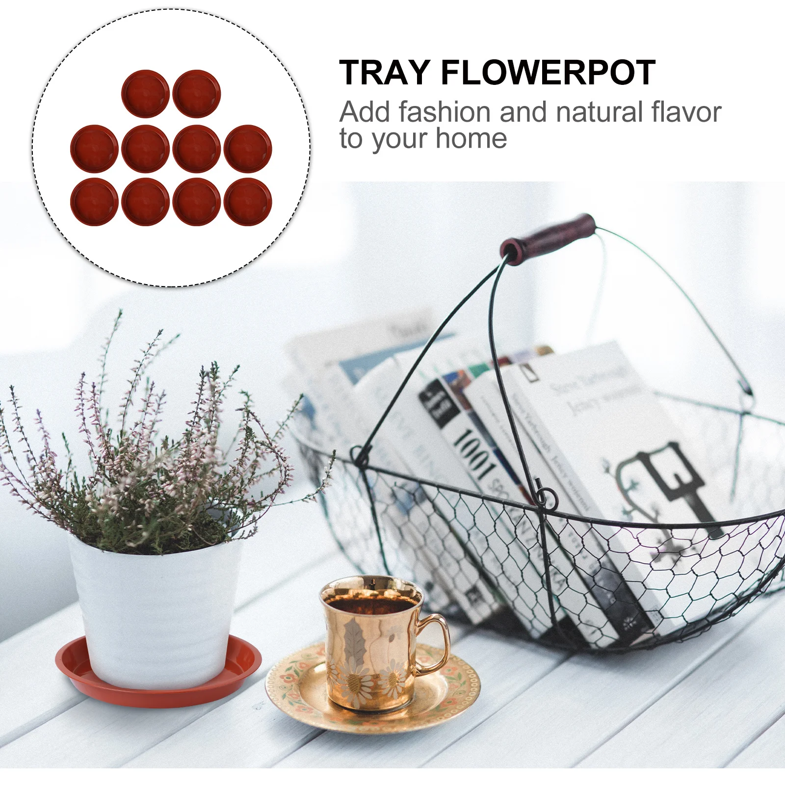 

10Pcs Plastic Flower Pot Plates Thickened Pot Saucer Tray Garden Indoor Outdoor Plant Drip Tray Durable Non-Crack