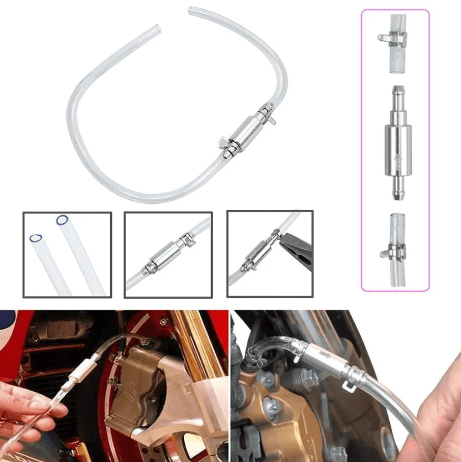 Car Motorcycle Clutch Brake Bleeder Hose One Way Valve Tube Bleeding Tool Set