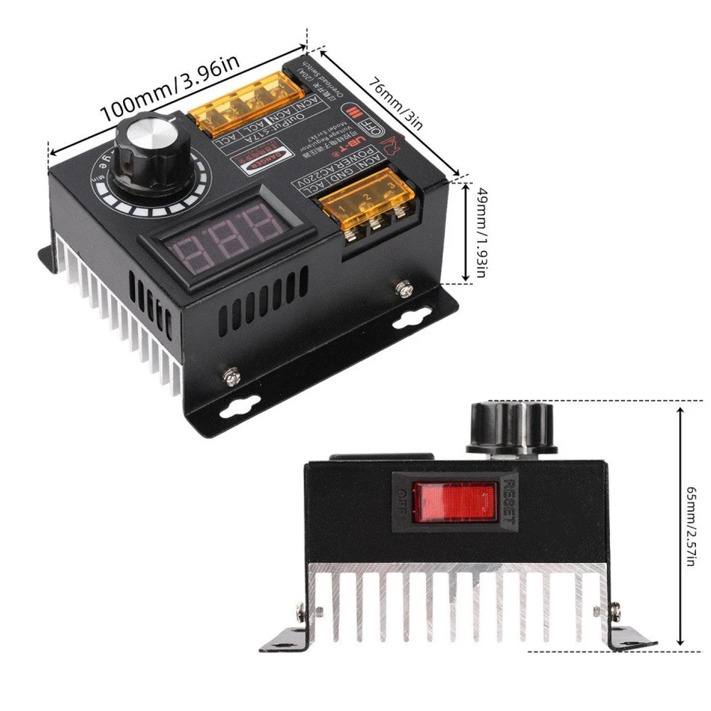 3700W SCR Stepless Speed Controller 0-100% Infinite Voltage Regulator for Fan Angle Grinder Motor Temperature Speed Controller