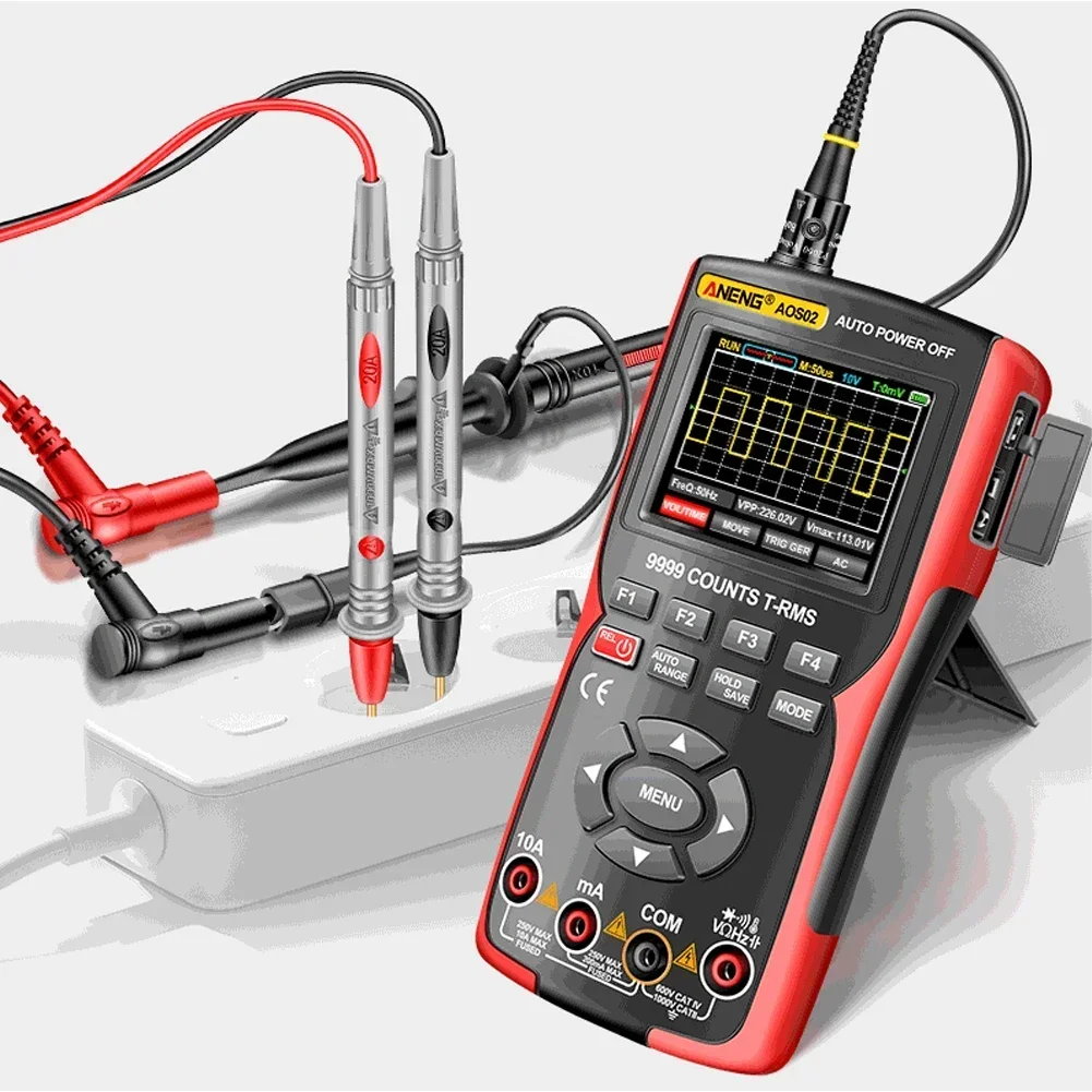 AOS02 Digital Oscilloscope Transistor Test Multimeter 48MS/s Sampling Rate 10MHZ Analog Bandwidth Support Waveform Storage