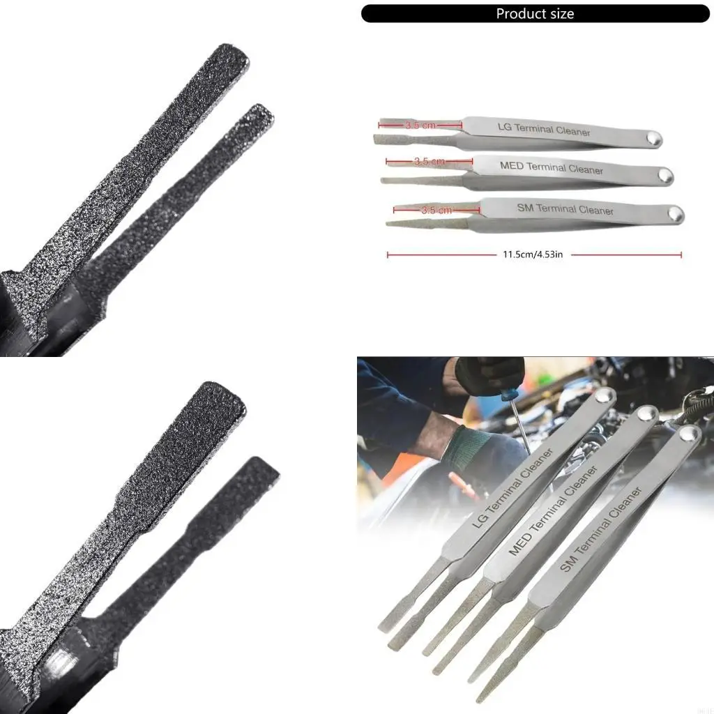 

964E 3pcs Sturdy Terminal Cleaning Tool for Small Electric Pin Connectors