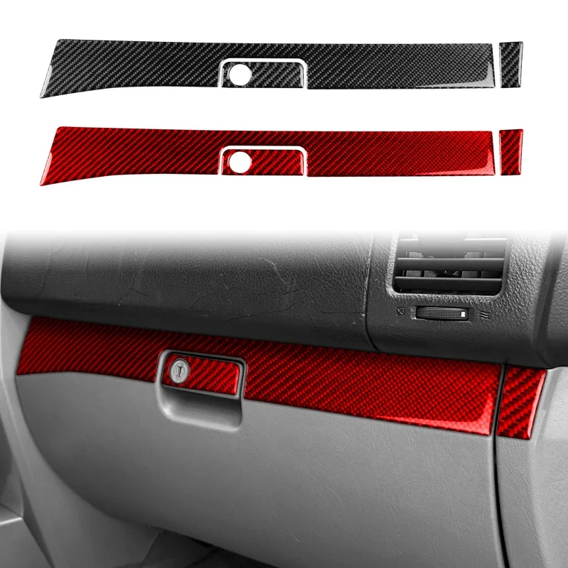 Real Carbon Fiber Co-pilot Glove Box Decorative Strips Suit Car Interiors Accessories Sticker For Toyota 4Runner 2003-2009