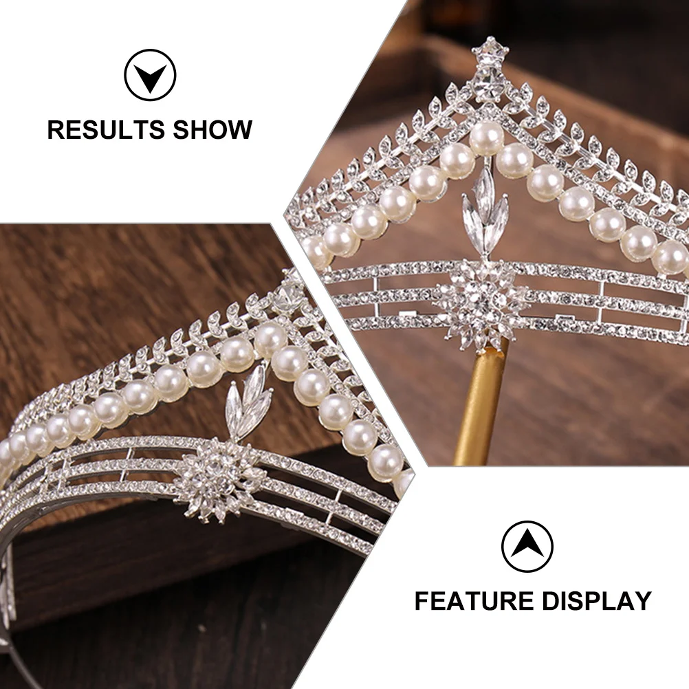 

1 шт., головной убор с жемчужной короной, нежная структура, свадебная тиара, свадебные аксессуары для волос, шикарная корона невесты, диадемы, декор для волос