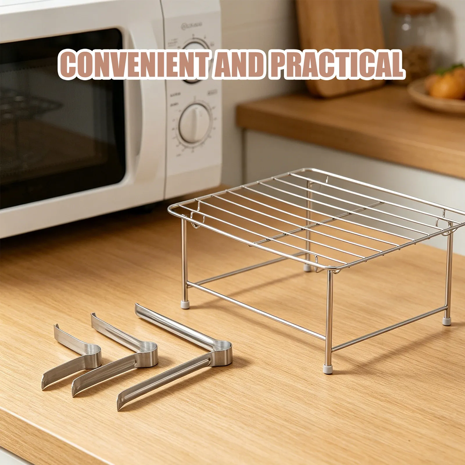 9 Pcs Steam Rack Legs Heavy Duty Stainless Steamer Detachable Stand for Elevated Steaming Riser Food Tray Raised Trivet