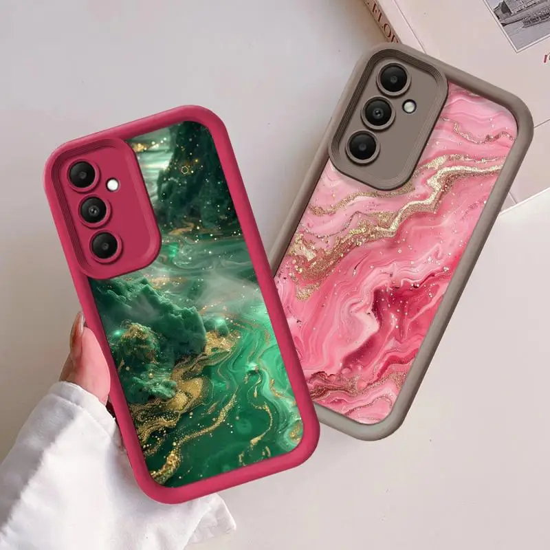 Marble Case For Samsung Galaxy A51 A14 5G A52 A34 A53 A12 A12 A32 A23 A51 A15 Matte Hard Phone Coque