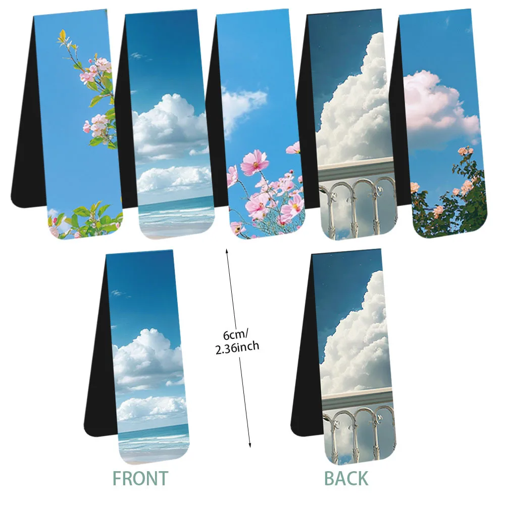 5PCS Magnetic Bookmarks the Sky Design Reading Page Markers Student Creative Gift Book Decoration Page Signings