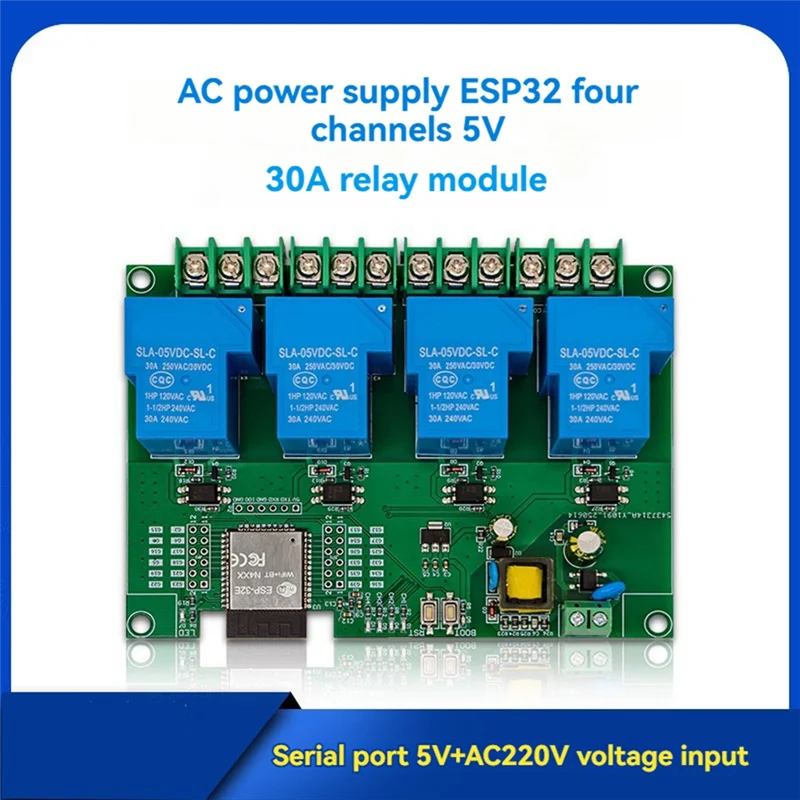 A25P 4 Channel Relay Module 5V/30A AC220V WIFI Bluetooth Relay Module ESP32 Development Board