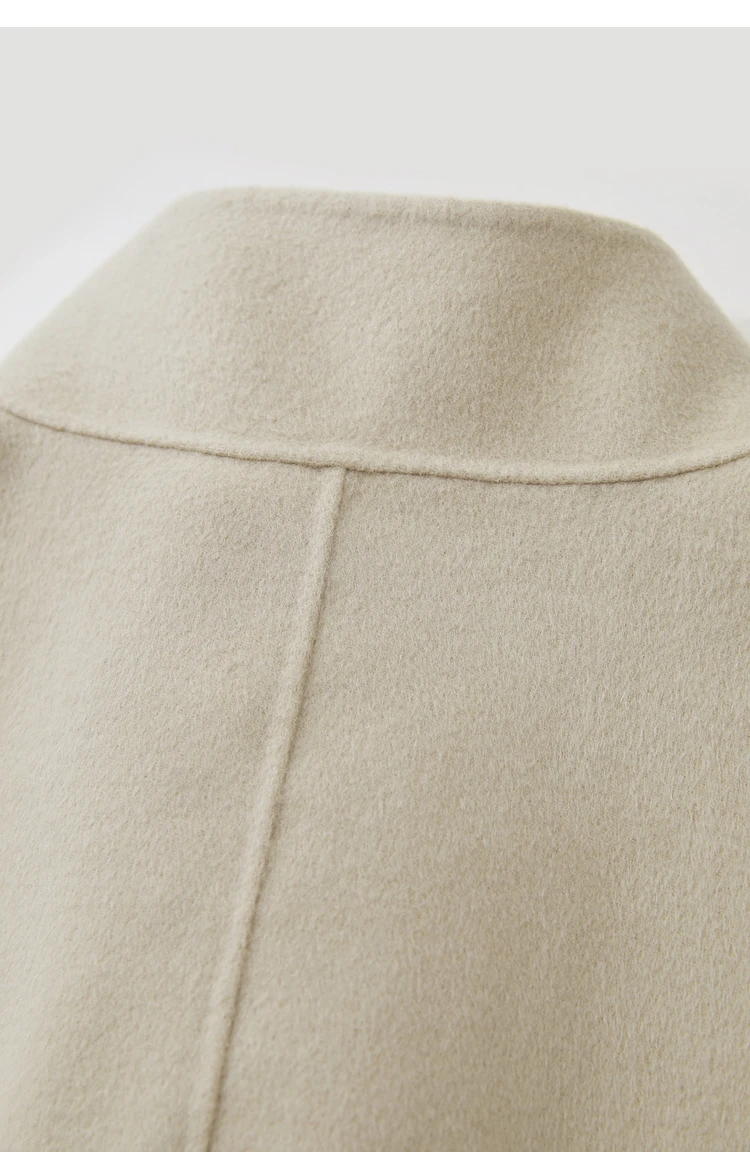 AMII Down Coats 100% Wool Stand Collar Loose Spliced Jackets for Woman 2024 Winter Warm New Casual Versatile Jacket 12454007