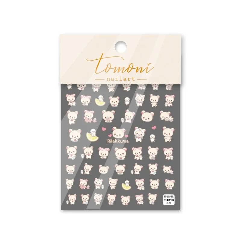 5D Nail Sticker Cute Bear Designs Nails Art Decals Decals for Nails Art Decorations Nail Foils Transfer Manicure Korea