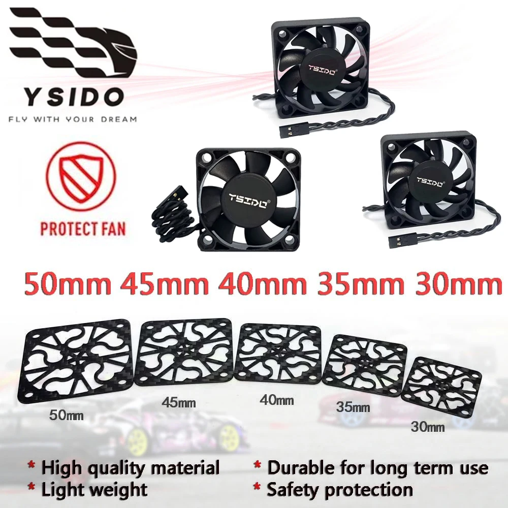 2 uds YSIDO 3010 3510 4010 4510 5010 RC Motor ESC ventilador de refrigeración 30/35/40/45/50mm cubierta de protección para 1/8 1/10 1/12 RC Motor de coche
