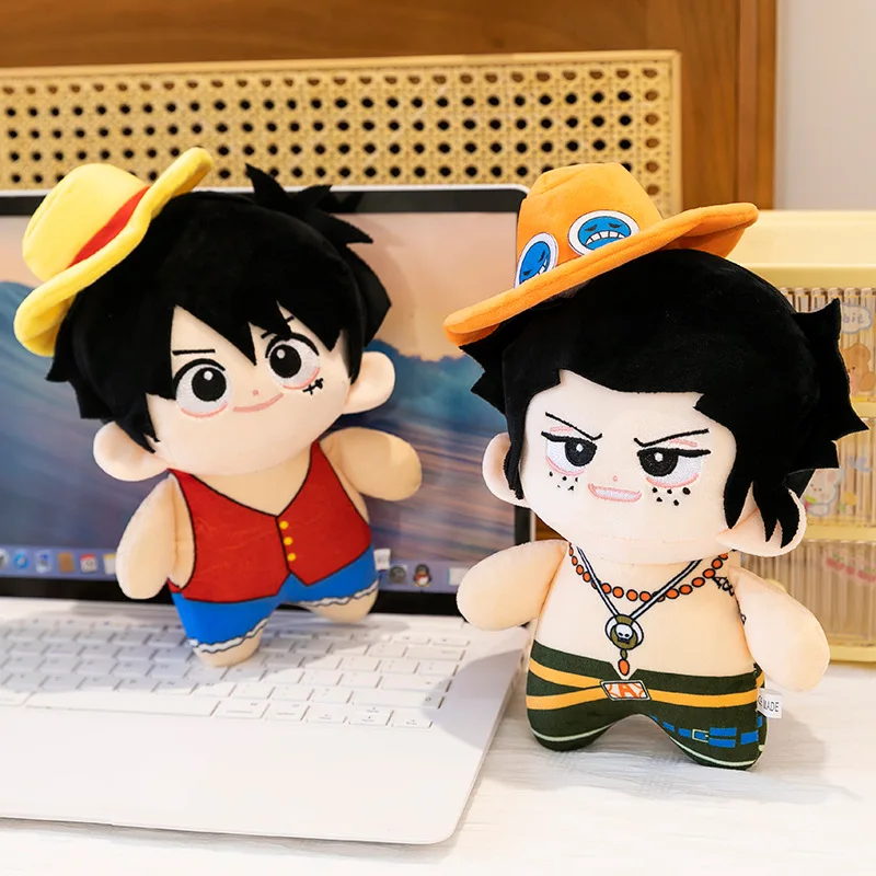Kawaii Plüschtier One Piece Ruffy Ace Zoro Sanji Gefüllte Puppe Niedliche Anime Figur Kinder Geburtstagsgeschenk Plüschtier für Kinder