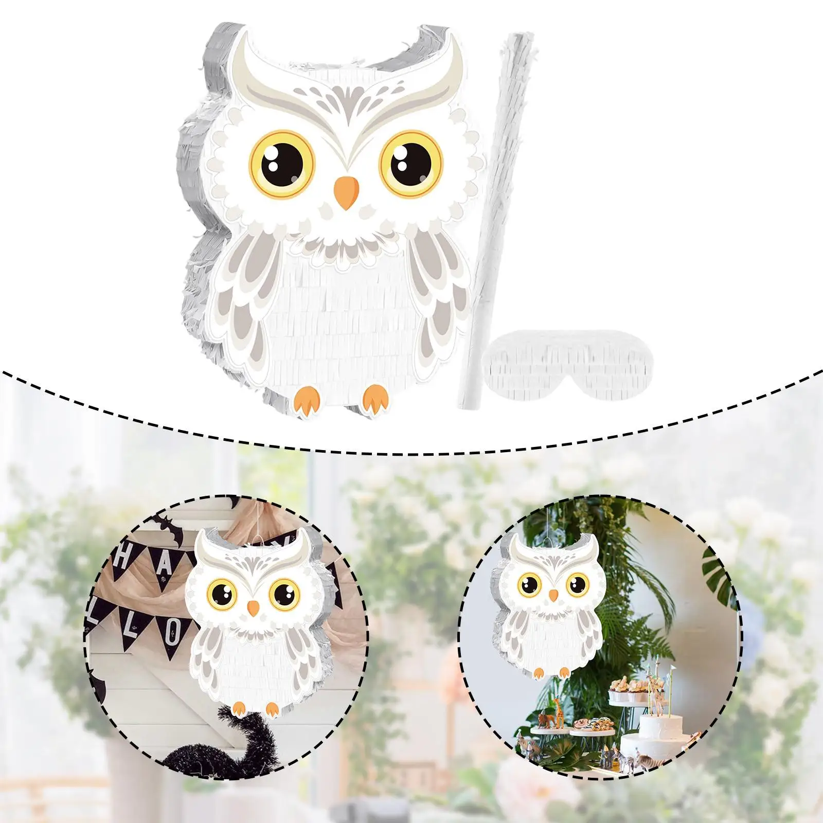 

Украшение на день рождения «Сова Пиньята» с конфетти с завязанными глазами для вечеринки в виде животных, дня рождения, леса, украшения для детского душа