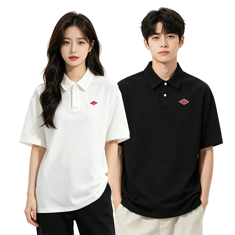 Oferta imperdível de verão: Camiseta polo masculina e feminina de algodão de qualidade, com bolso, manga curta, logotipo bordado, confortável.