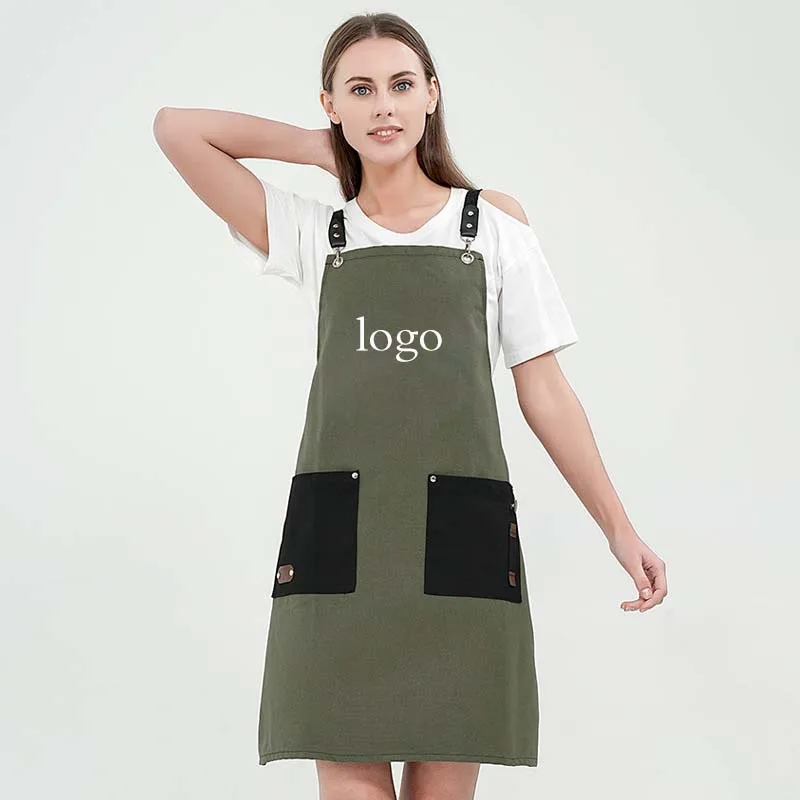 

Factory wholesale hairdressing apron can be customized barber apron work canvas anti-dirty aprons