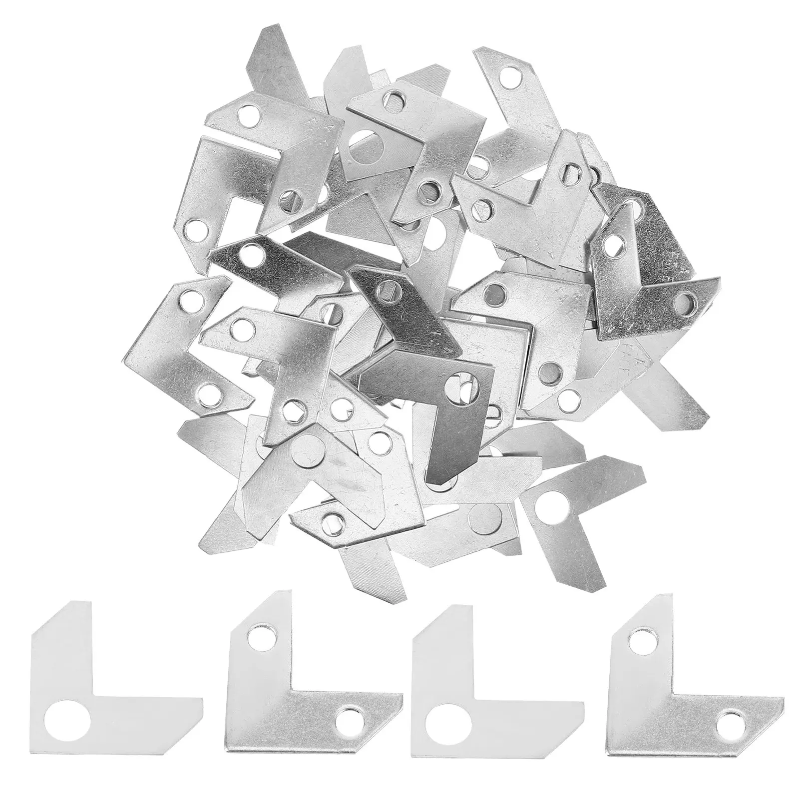 1Set Aluminum Alloy Corner Brackets Heavy Duty Picture Frame Hardware Backing Clips Spring Clamp for Mirror Frame Hanging