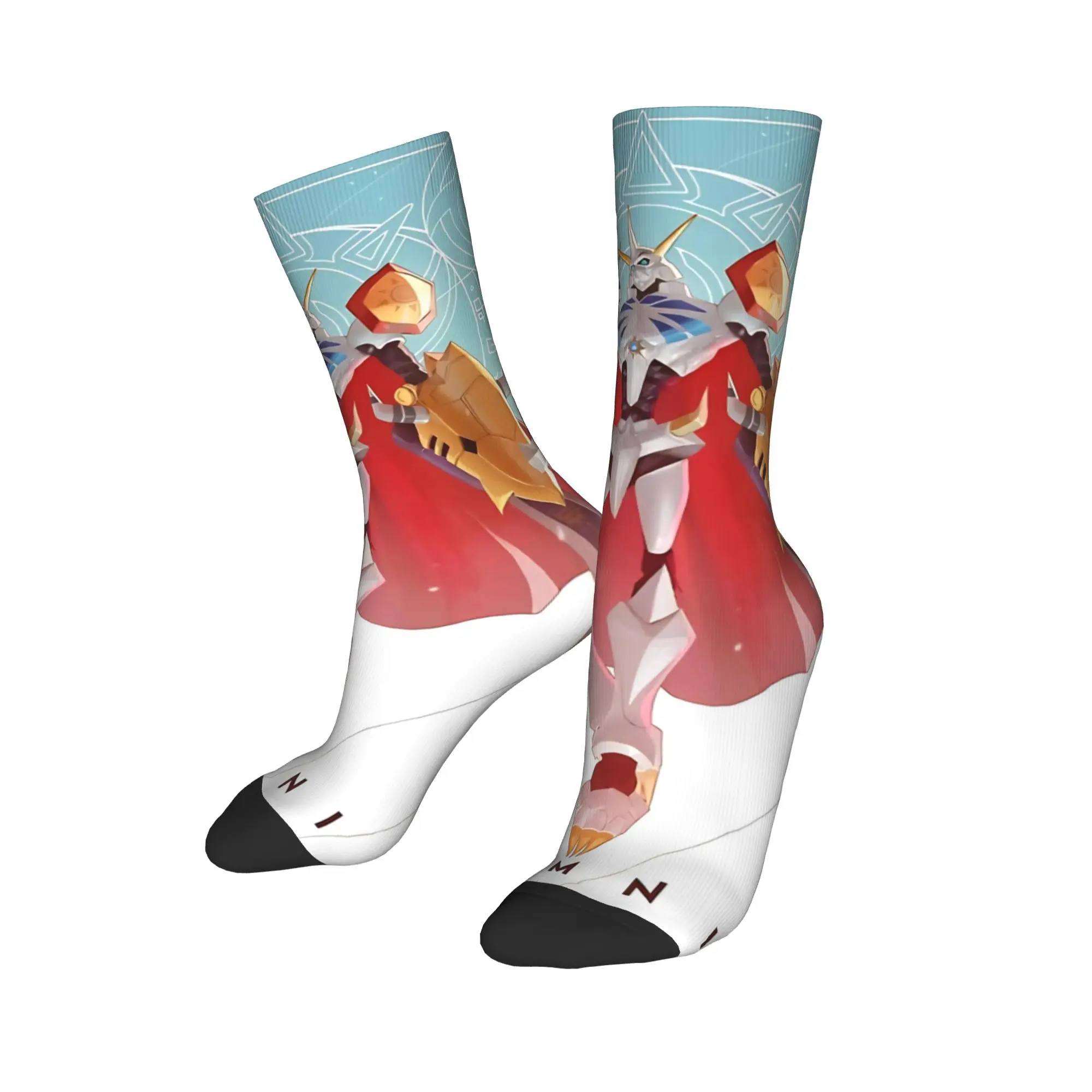 Funny Sock Bandai Digimon Fusion  Hip Hop Seamless Pattern Printed Men Crew Socks Casual Men's Socks