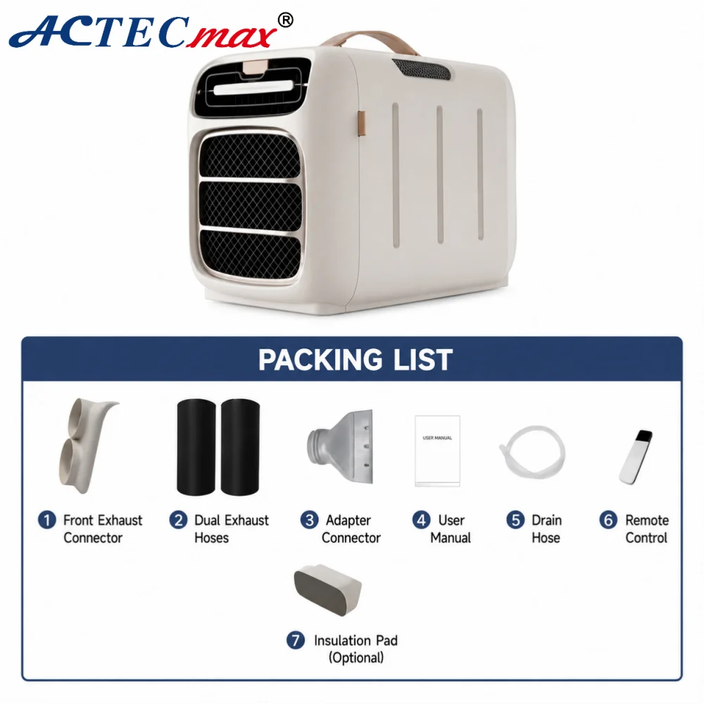 12V 24V 110V 220V Mini Portable AC Fast Cooling Portable AC Camping Tent Air Conditioner Climate Control RV Vehicle Cab Cooler