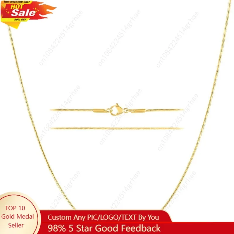 

Золотое ожерелье-цепочка в виде змеи — тонкие, изящные, позолоченные украшения из нержавеющей стали для женщин и мужчин с застежкой-лобстером