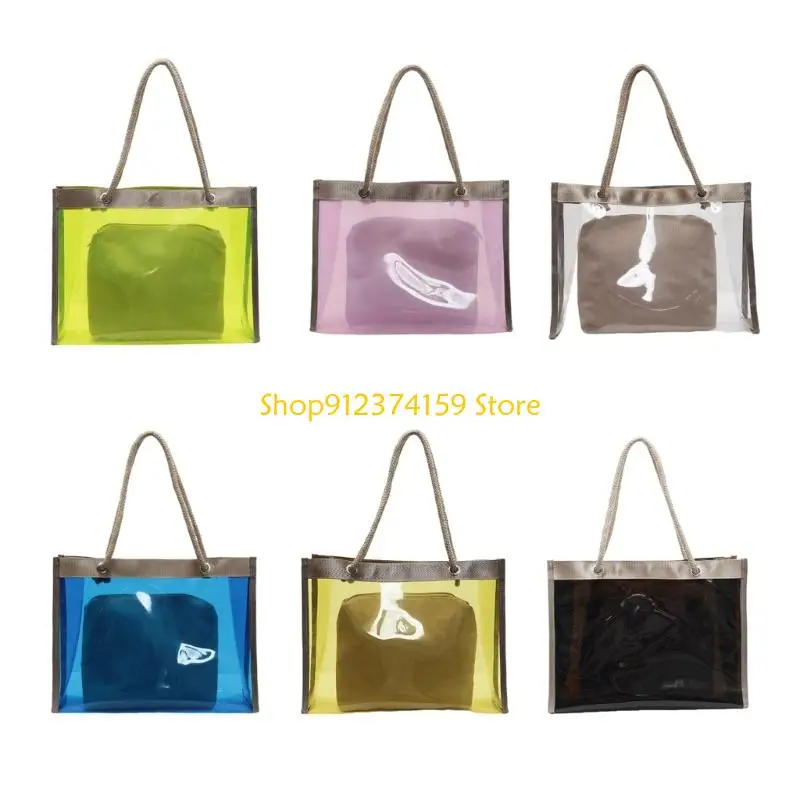 

G5AE Modern Transparent Shoulder Bag With Spacious Compartment PVC Underarm Bags Cosmetic For Essential And Accessories