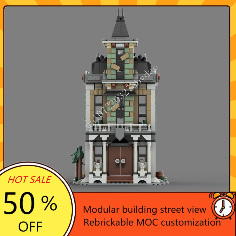 1252PCS Haunted Mansion Modular MOC Creative street view Model Building Block Architecture DIY Education Assembly Model Toy Gift