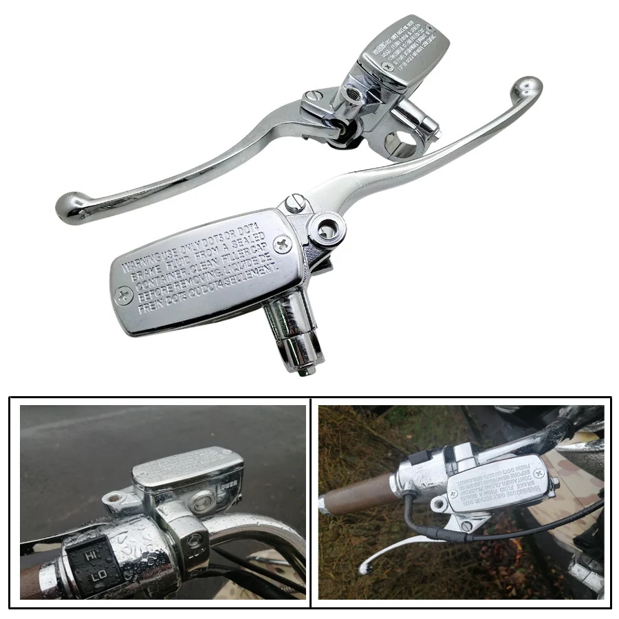 Universal 25MM Chrome Motorcycle Brake Clutch Master Cylinder Reservoir Lever For Honda VTX 1300 1800 Kawasaki Vulcan Suzuki