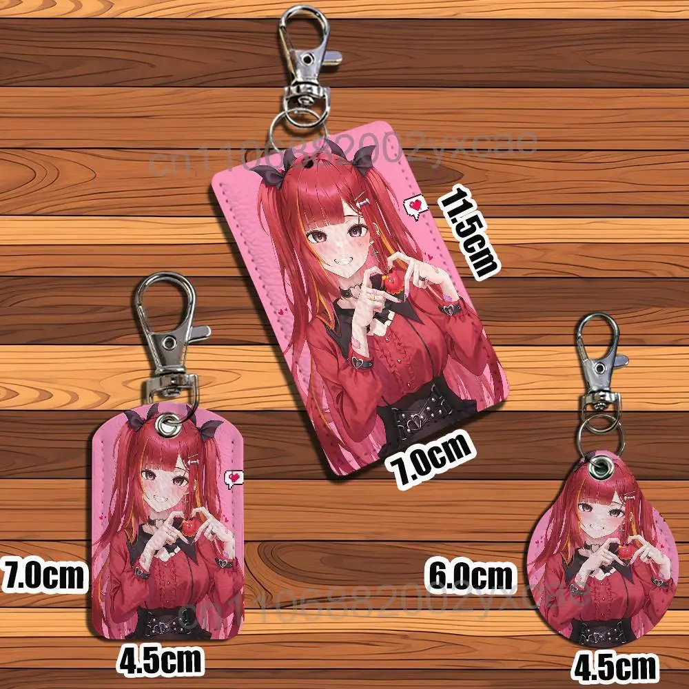 cute red Pienna Akane Lize Keychain Holder Suitable For Subway Bank Card Bus Card Case Badge Holder Wallet Card Textured pattern image 4