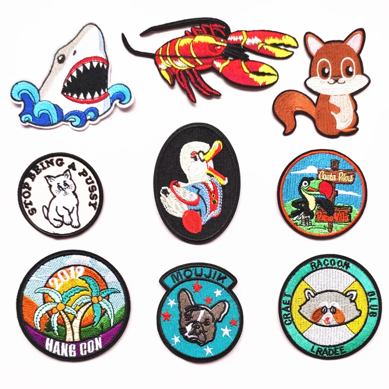 Взрывоопасная вышивка Мультяшные животные гладильные Патчи DIY одежды аксессуары ремонт отверстий патч