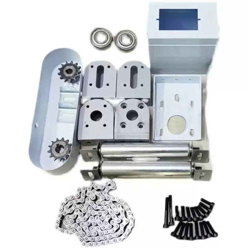 1pcs Conveyor belt drum assembly line Belt machine Tension drive head Aluminum seat Active roller Full set of accessories