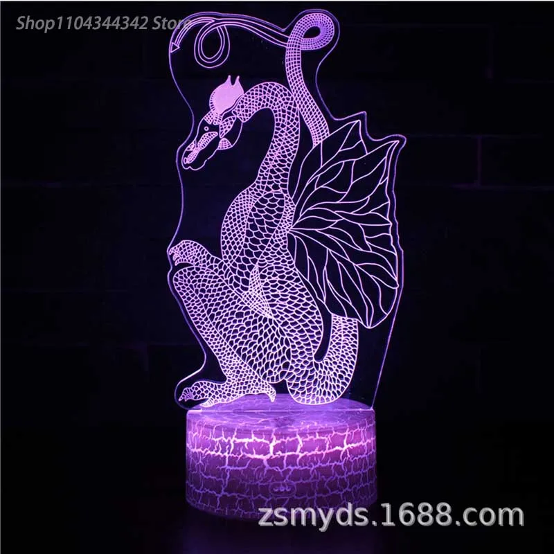 Dinosaur 3D Acrylic Creative New Special Night Light Living Room Bedroom Bedhead Creative Parent Child Gift Decoration Light USB