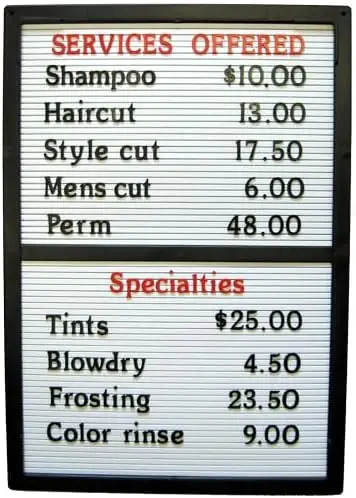 Counter/Wall Message Board Sign with Interchangeable Letters-aluminum