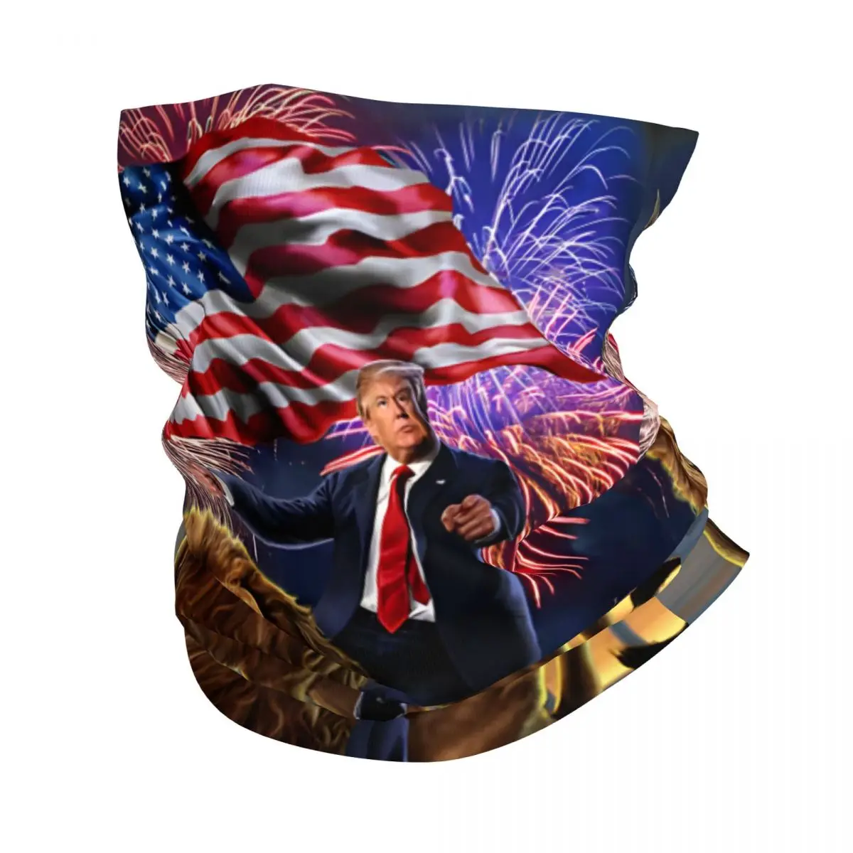 Republican President Donald Trump Riding War Lion I support trump Bandana Neck Gaiter Printed Motorcycle Motocross Face Mask