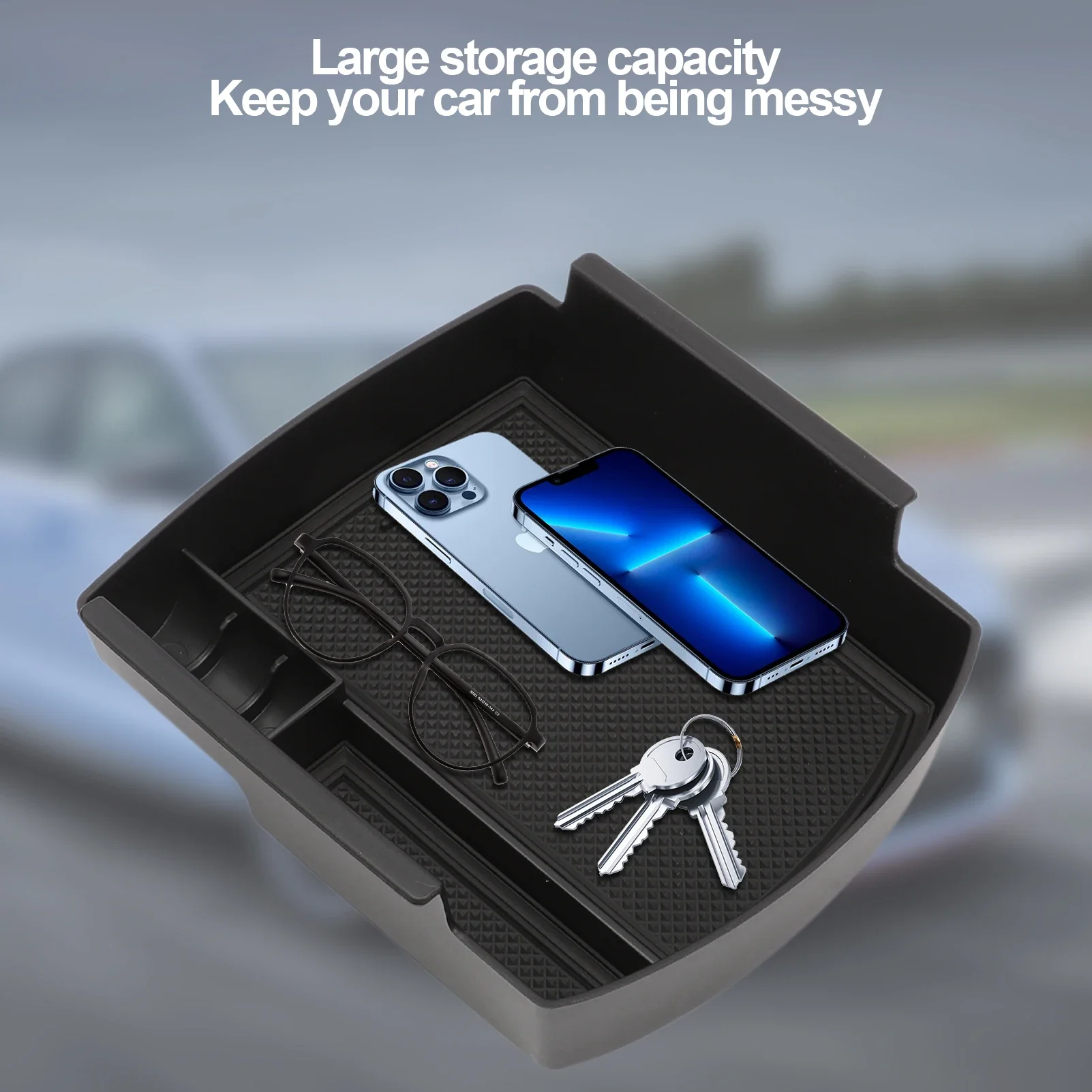 Car Armrest Box Storage Central Control Container for Hyundai i30 2017-2023 Interior Accessories