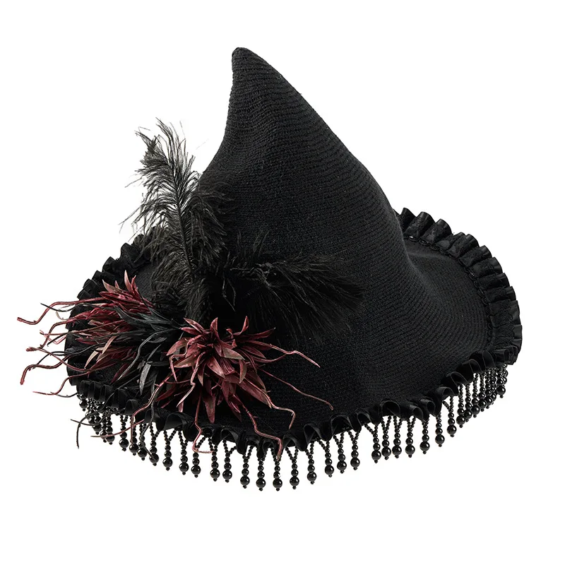 Gothic Style Cosplay Dark Witch Ghost Bride Widow Hat Halloween Costume Headwear Hair Accessories Medieval Style Pirate Hat