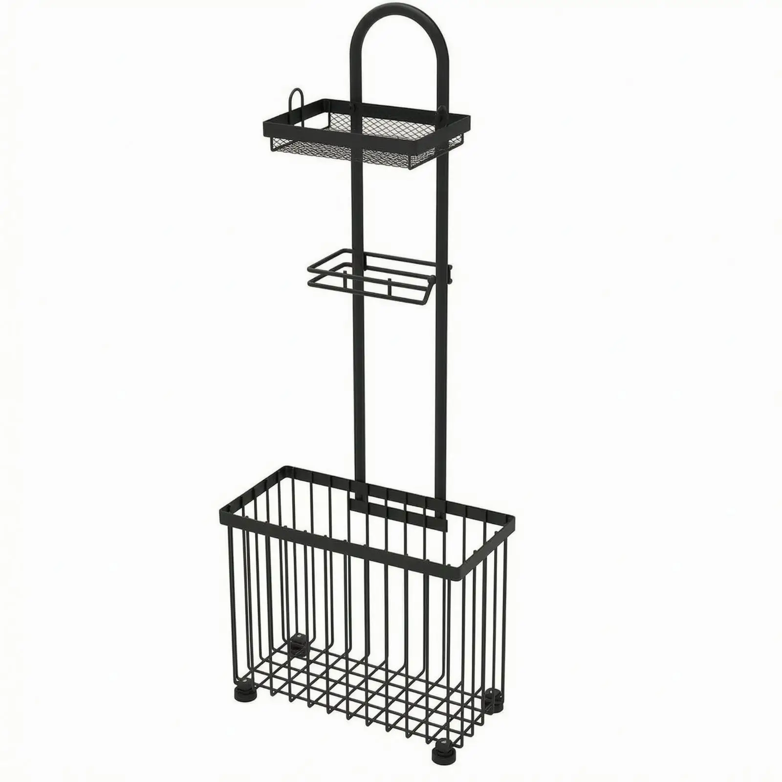 Freestanding Bath Tissue Holder Allall-in-One Bath Tissue Holder with Shelf Open