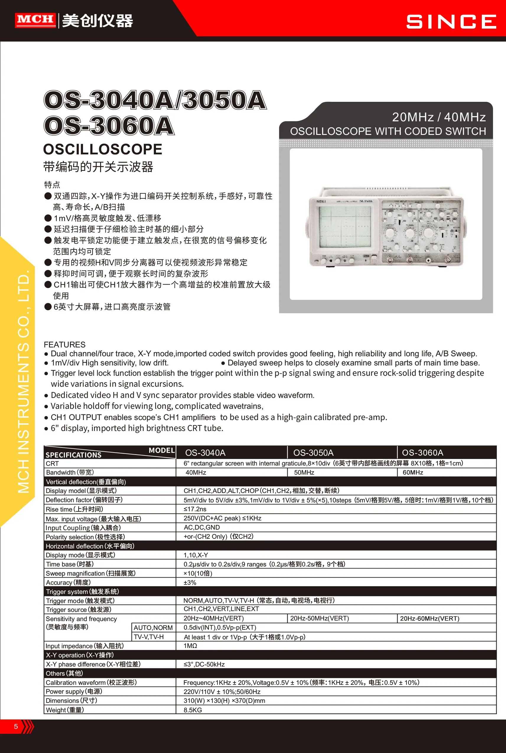 Osiloskop Analog 2 saluran 100MHz genggam