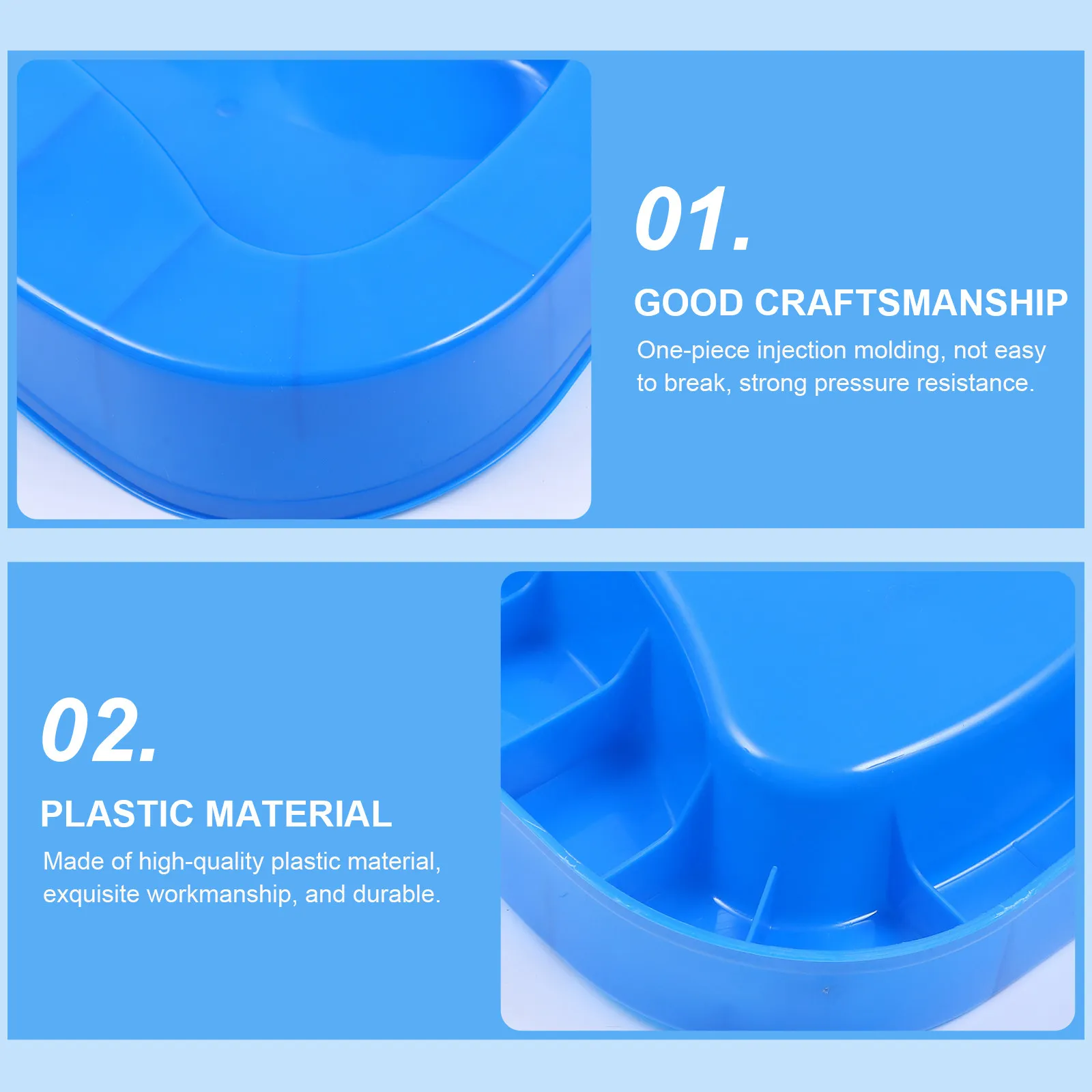 

1Pcs Sturdy Bedpan Leakproof Design Plastic Squatting Pan for Bedridden Patients Portable Bathroom Essential for Travel Home