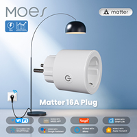 MOES Smart Plug Matter Wi-Fi Socket 16A Smart Timer Outlet Power Monitor Support TUYA  Apple Homekit Work With Google Home Alexa