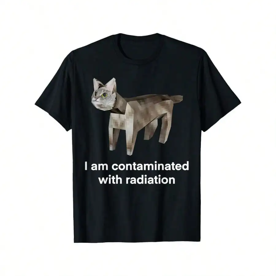 Soy contaminado con la radiación divertida camiseta Ironic Cat Meme