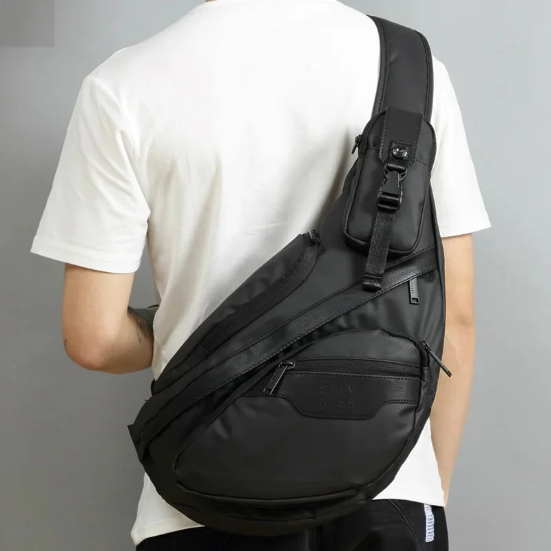 

High Quality Nylon Men Sling Backpack Day Pack Messenger Shoulder Bags Male Waterproof Cross Body Chest Bag Rucksack Knapsack