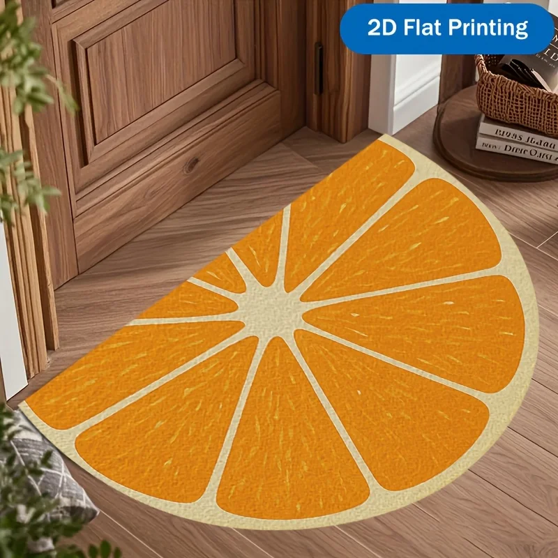 Fresh Orange Slice Doormat Realistic Citrus Fruit Print Non Slip Entry Rug For Kitchen Entryway And Summer Home Decor