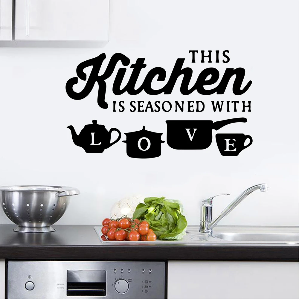 1pc kitchen waterproof wall sticker vinyl self-adhesive art sticker suitable for kitchen dining room home wall decoration diy