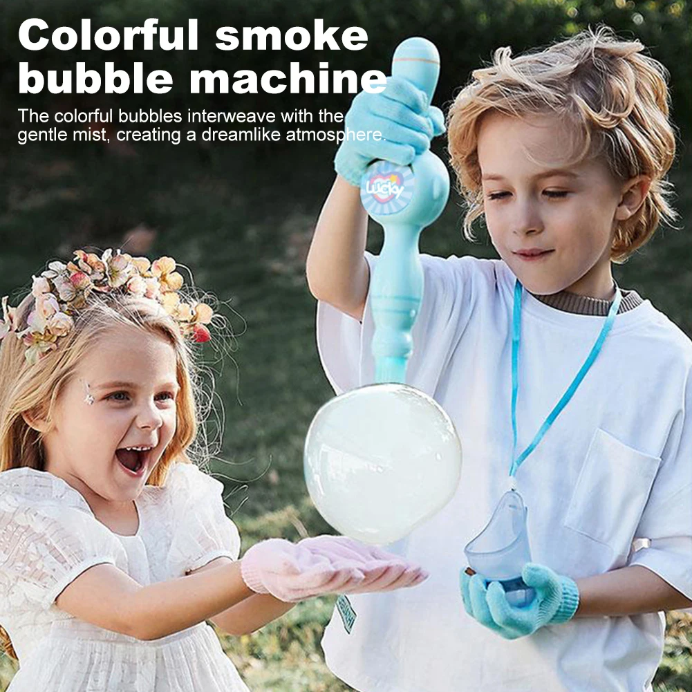 Elastische Rauchblasenmaschine, USB wiederaufladbar, bunte Blasenmaschine, elastischer Blasen-Nebelstab für Kinder