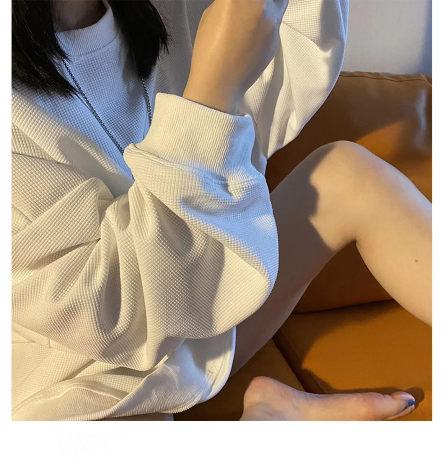 2024 New Solid Color Long sleeved Round Neck Women\'s Sweater Fashion Spring and Autumn Wear Korean Loose Versatile Coat Top