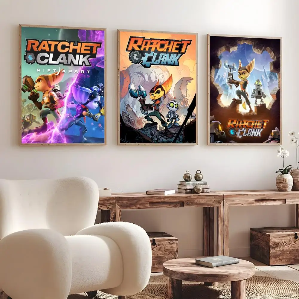 Game Ratchet & Clank   Print Wall Art Pictures Canvas Painting Living Room Bedroom Home Decor Poster
