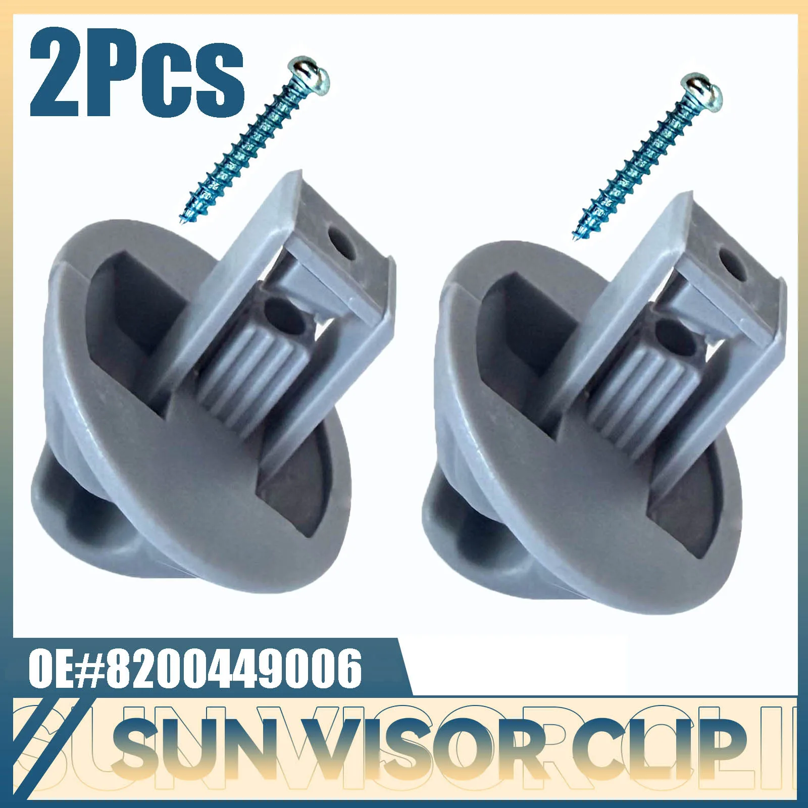 2Pcs For Renault Mascott Master Trafic 7700421989 Sunshade Bracket Holder Hook Retainer Clips With Screws Replacement 8200449006