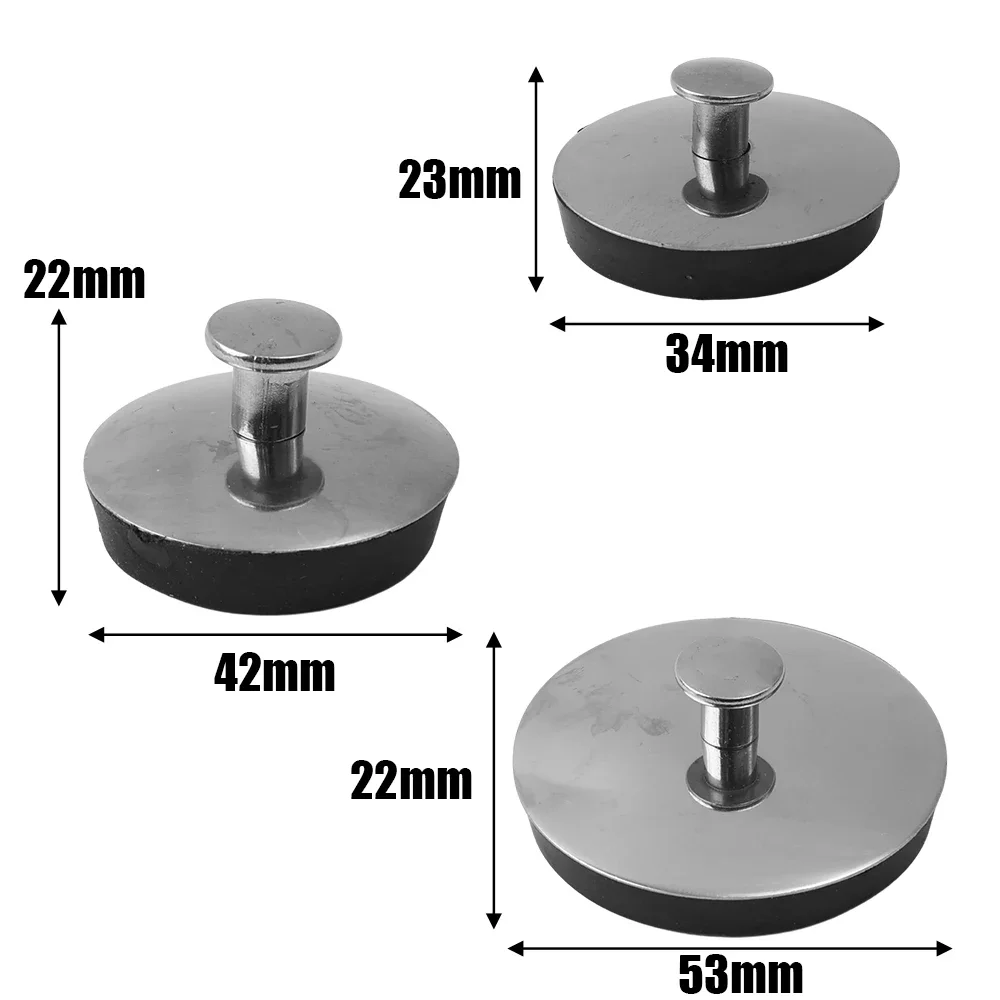 Tapón Universal para fregadero de acero inoxidable, tapón para drenaje de bañera, lavabo, fregadero, tapones de agua para baño y cocina, 3/1 Uds.