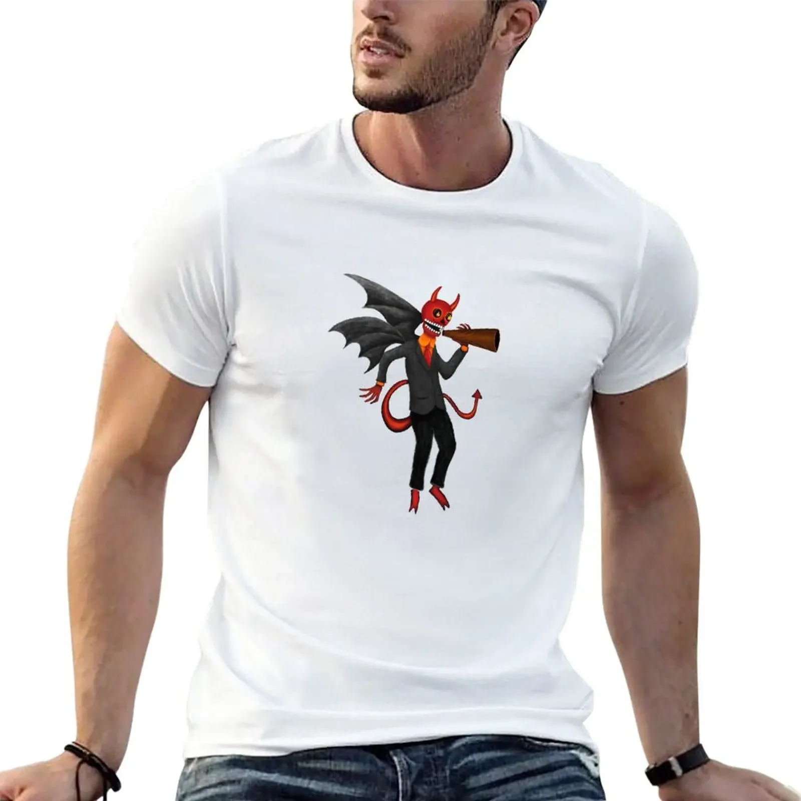 

New The Devil Appeared To Me Growling Through An Old Megaphone T-Shirt blanks designer shirts heavyweights mens workout shirts
