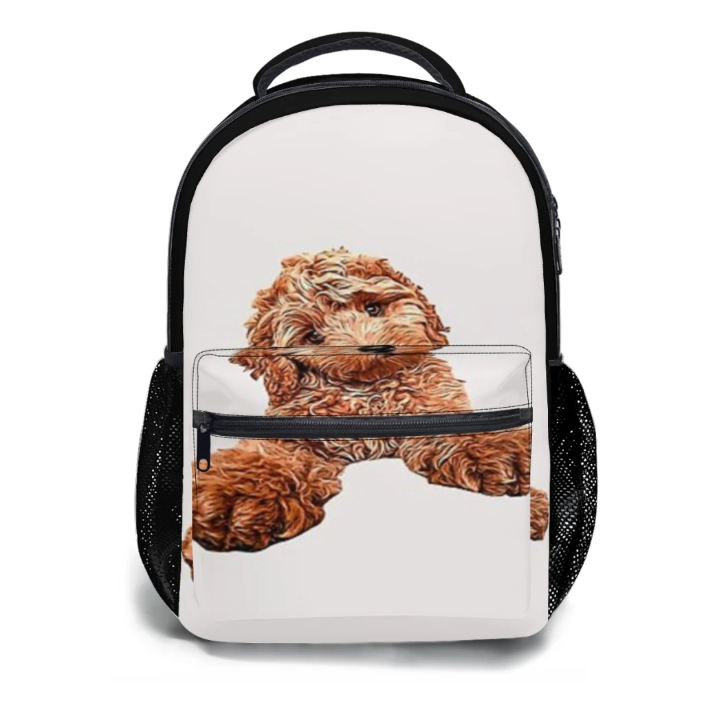 Cavapoo-Mochila Universitária Impermeável de Alta Capacidade, Mulheres e Crianças, Labradoodle, Goldendoodle, Poodle Mix, Moda Feminina, 17"